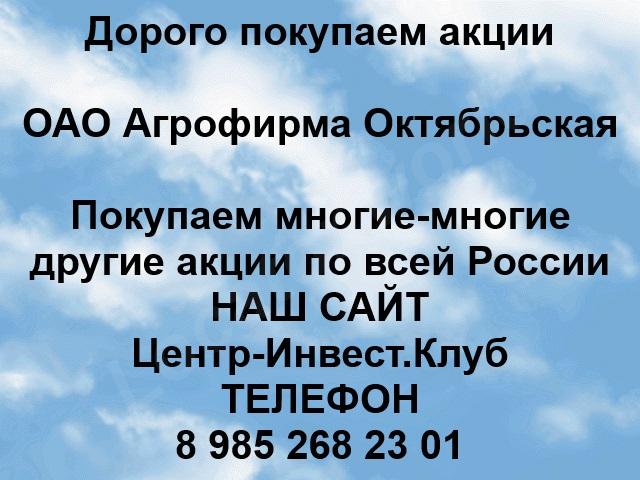 Покупаем акции ОАО Агрофирма Октябрьская - купить на сайте объявлений Республика Мордовия онлайн