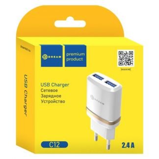 Сетевое зарядное устройство dream C12 2USB, 2,4A  Армавир